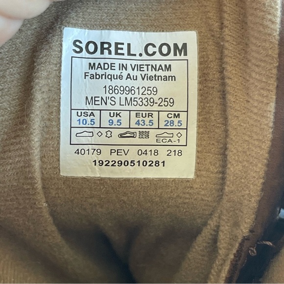 J. Crew X Sorel Cheyanne Tobacco Men's Boots Size 10.5 - Picture 9 of 9